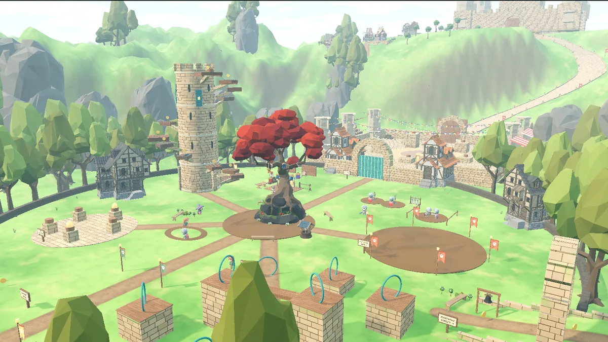 A wide view of Briarwatch in the Godot version of KIT